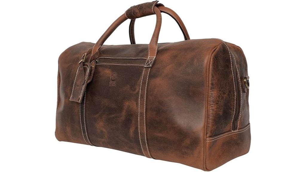 handmade leather travel bag