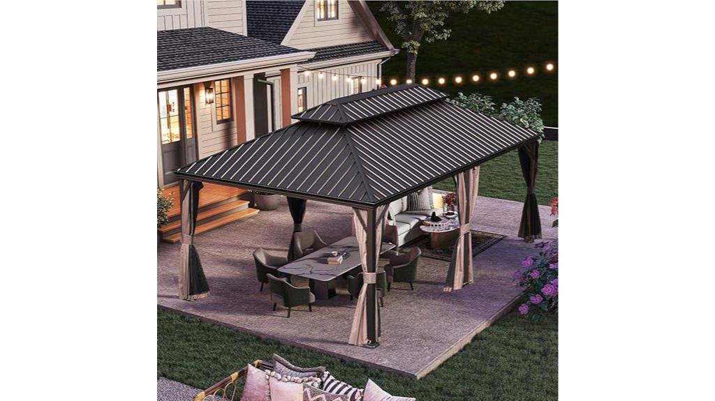 hardtop gazebo with drainage