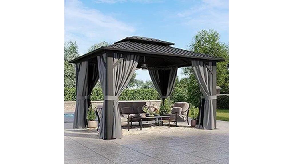 hardtop gazebo with fan