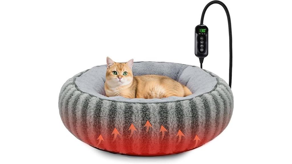 heated cozy donut bed