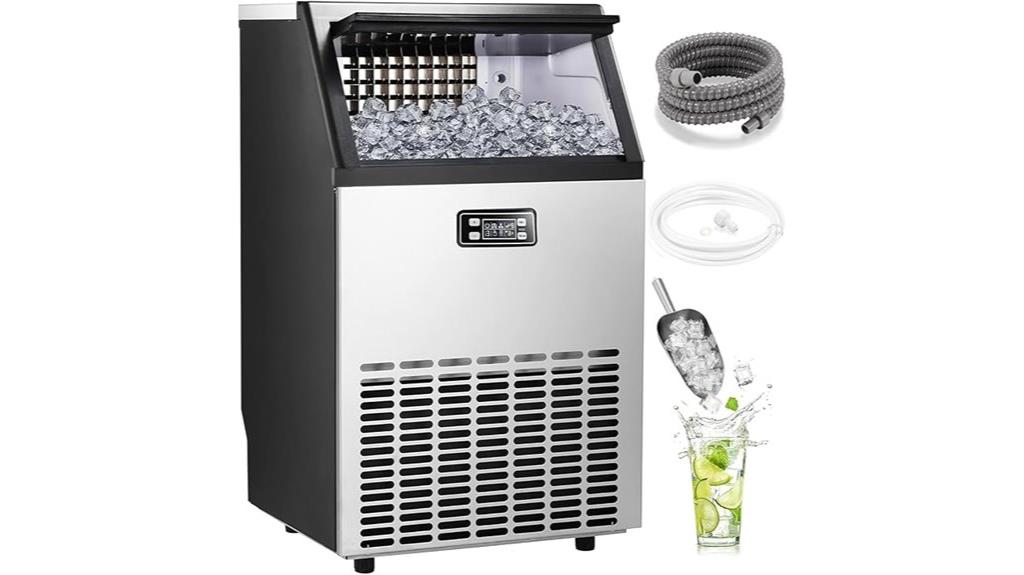high capacity stainless steel ice maker