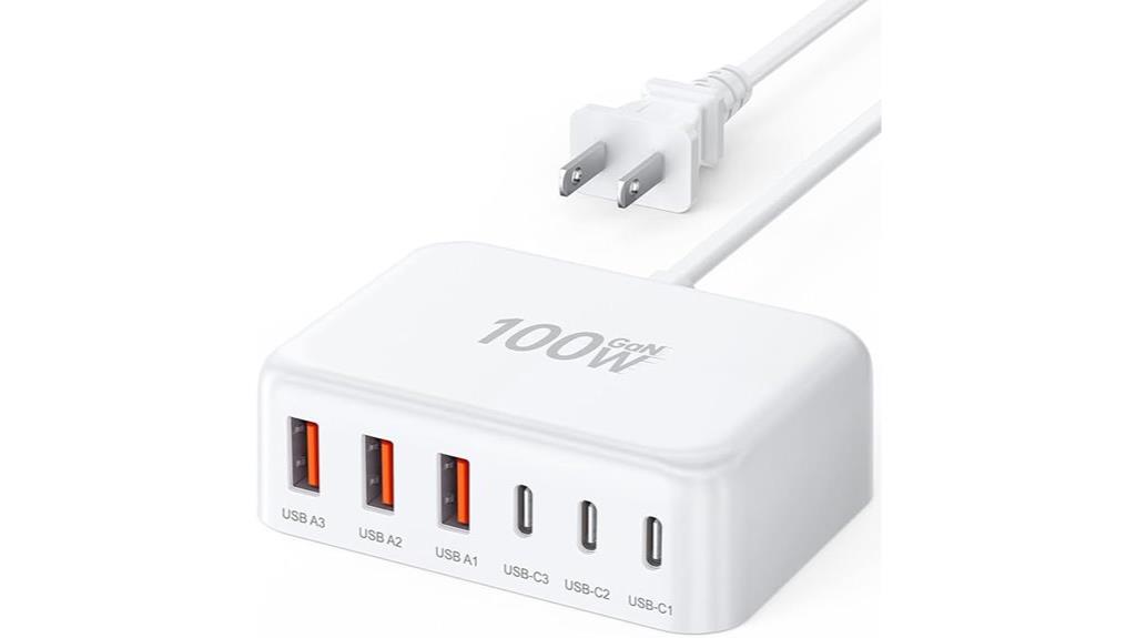 high power 6 port gan charger