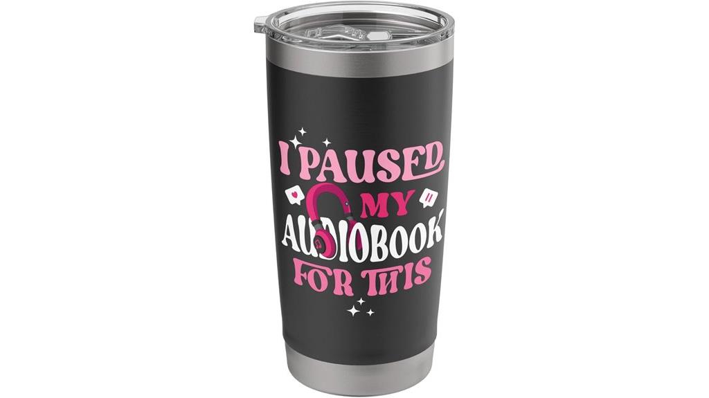 humorous audiobook tumbler