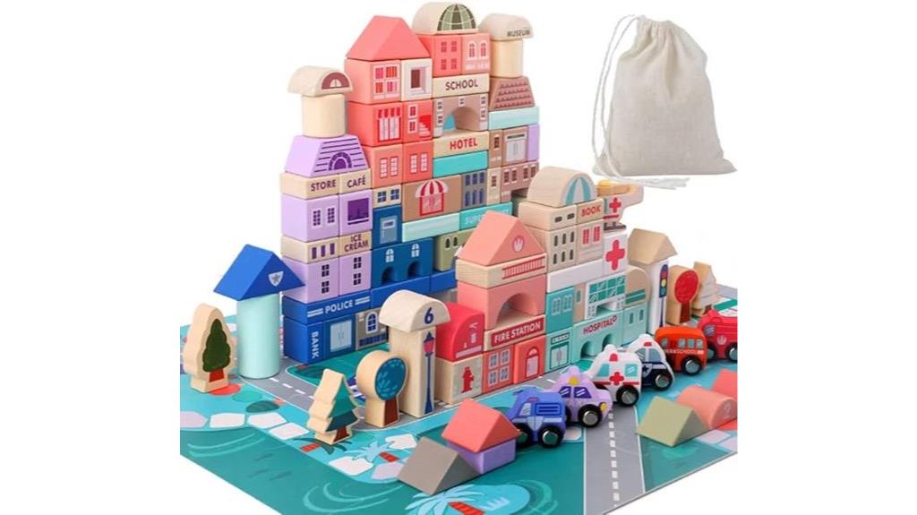 kids wooden building blocks