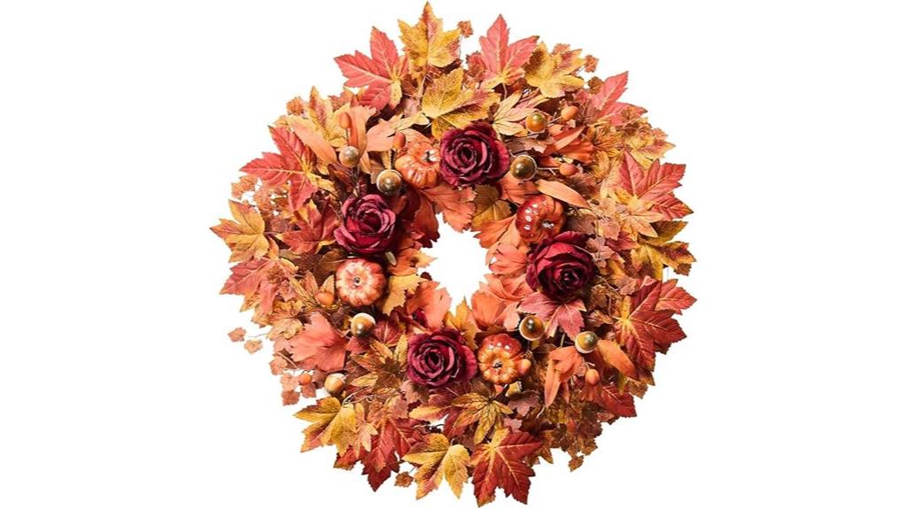 large fall door wreath