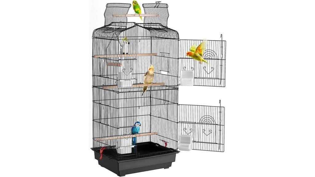 large parrot cage with swing