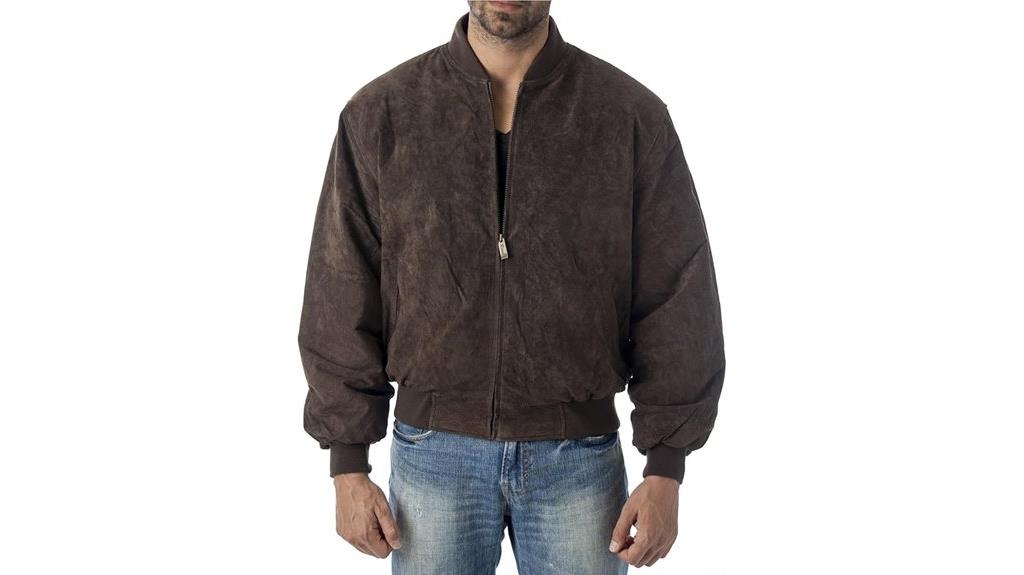 luxury suede leather baseball jacket