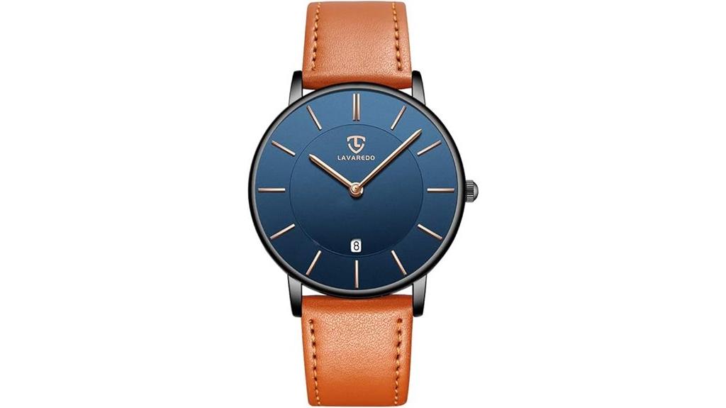 men s leather minimalist watch