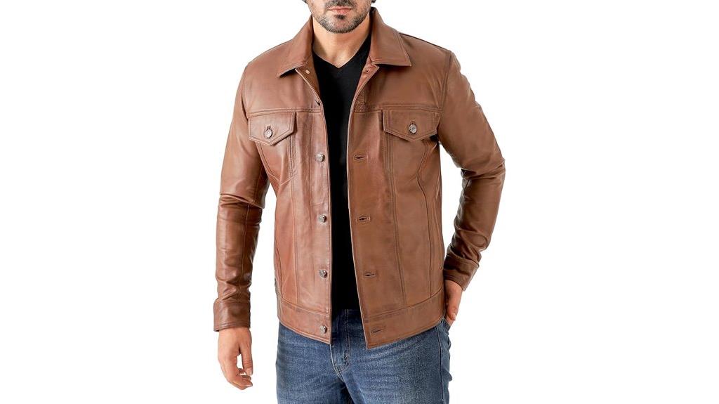 men s leather trucker jacket