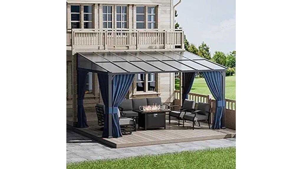outdoor pergola with curtains