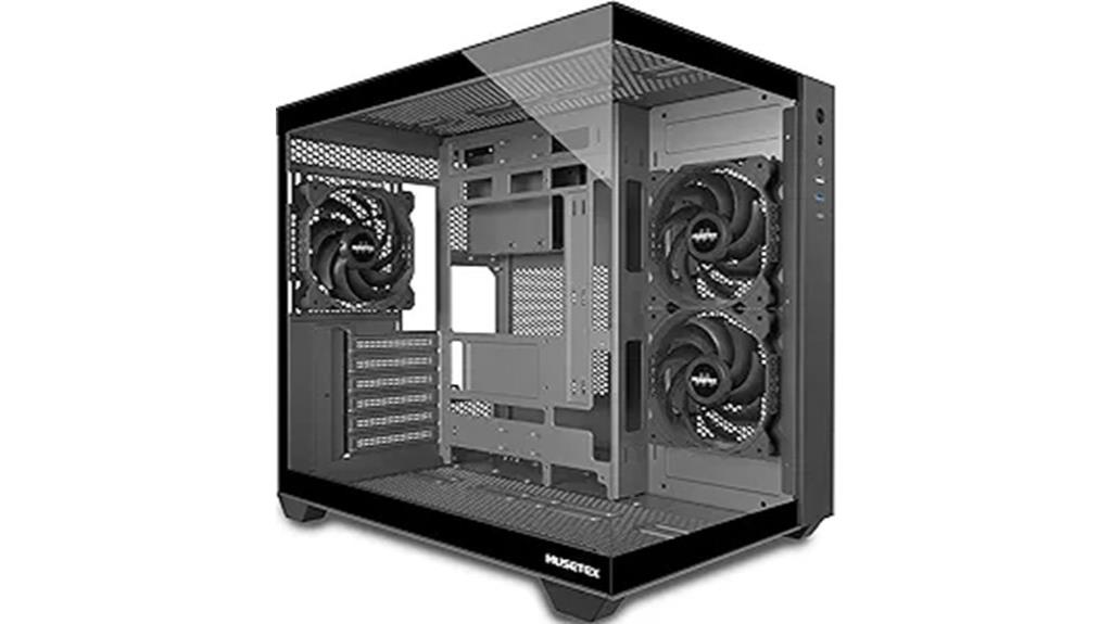 premium black pc case