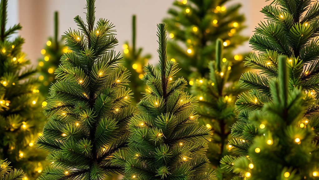 realistic pre lit christmas trees