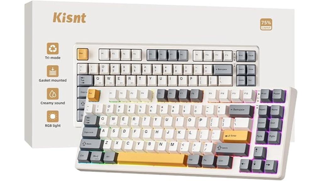 retro beige wireless keyboard