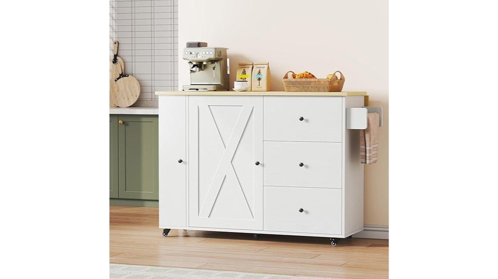 rolling kitchen island with storage