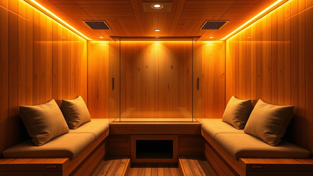 sauna size and features