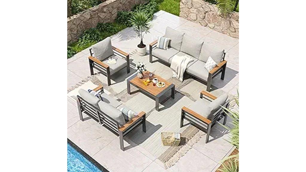 seven seat aluminum patio