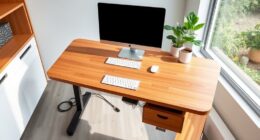 sit stand desks with cable drawers
