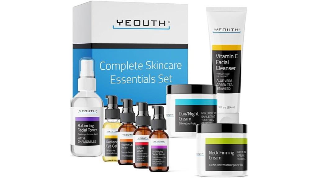 skincare set with retinol