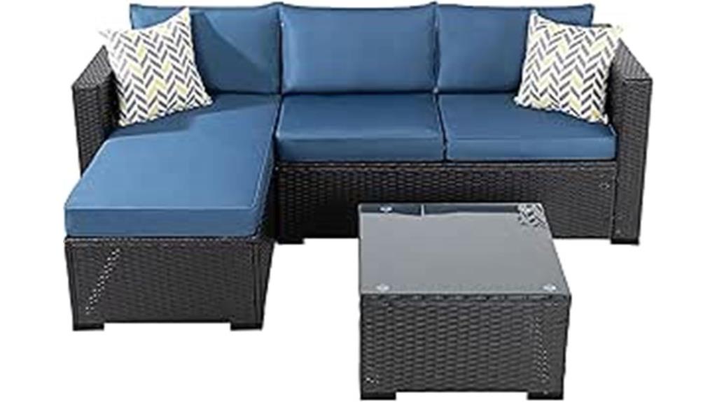 three piece patio furniture set