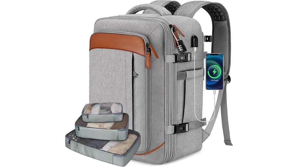 travel backpack with packing cubes