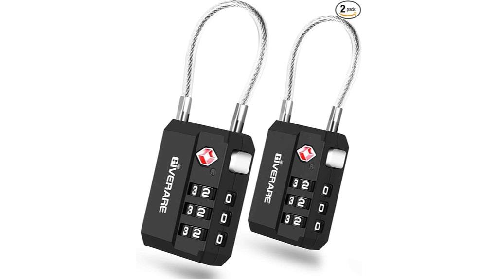 two tsa approved luggage locks