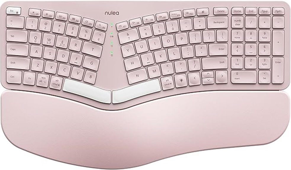 wireless ergonomic keyboard with wrist