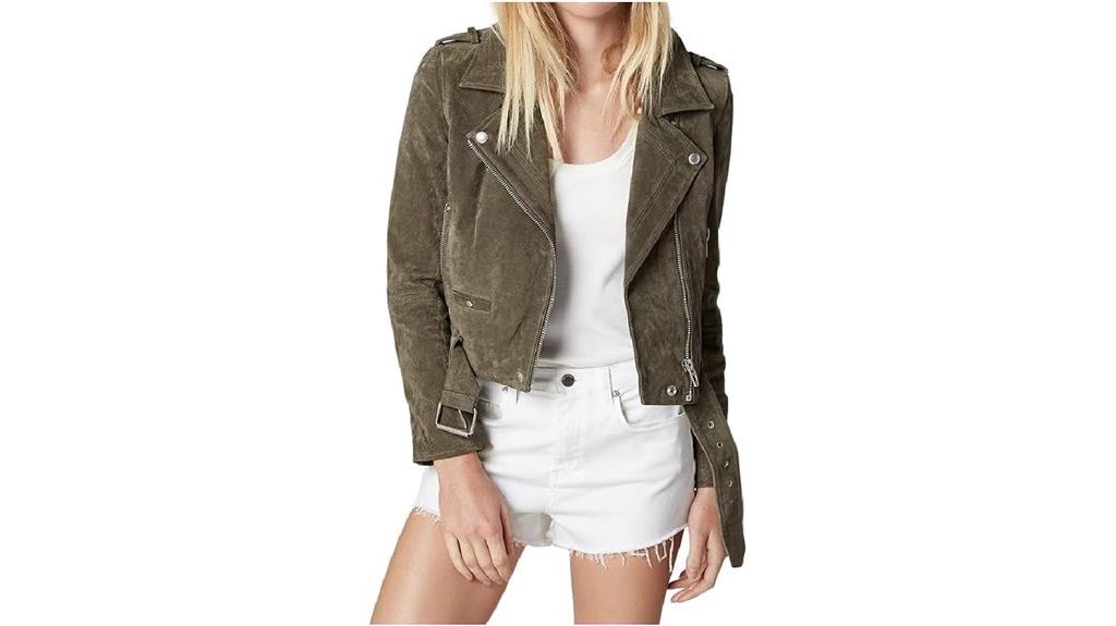 women s cropped suede motorcycle