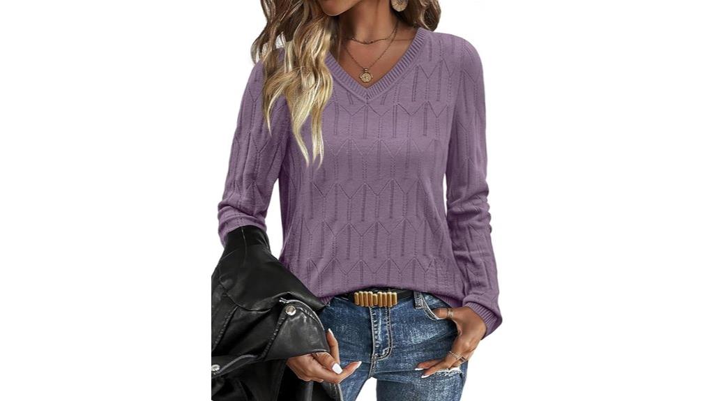 women s v neck knit sweater