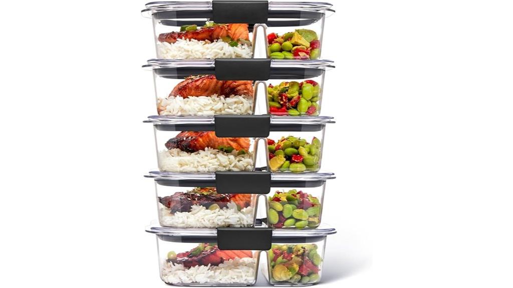 clear 2 compartment containers