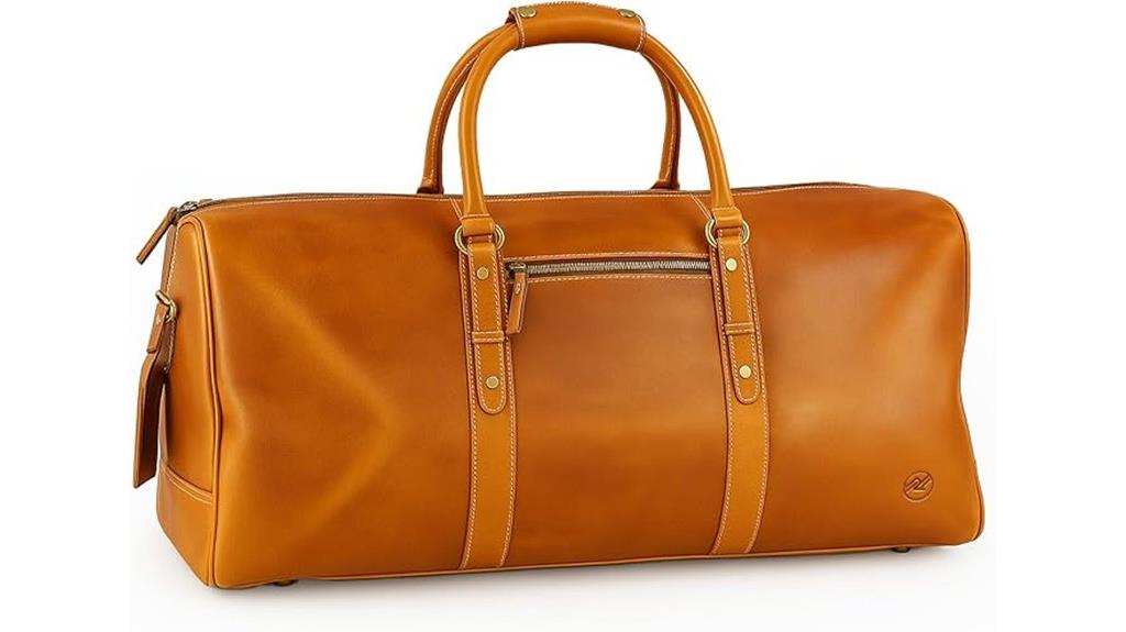 luxurious leather duffle bag