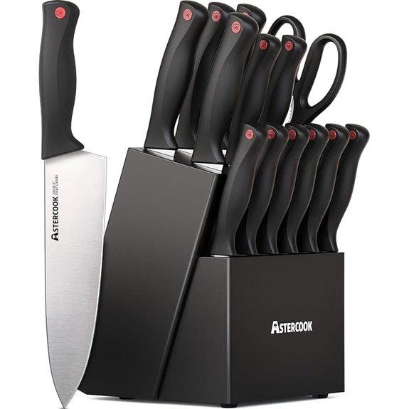 Astercook 15-Piece German Stainless Steel Knife Set