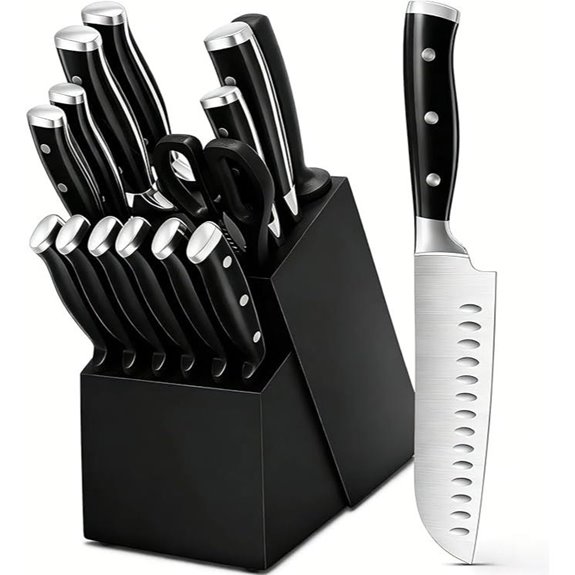 15-Piece High Carbon Stainless Steel Kitchen Knife Set