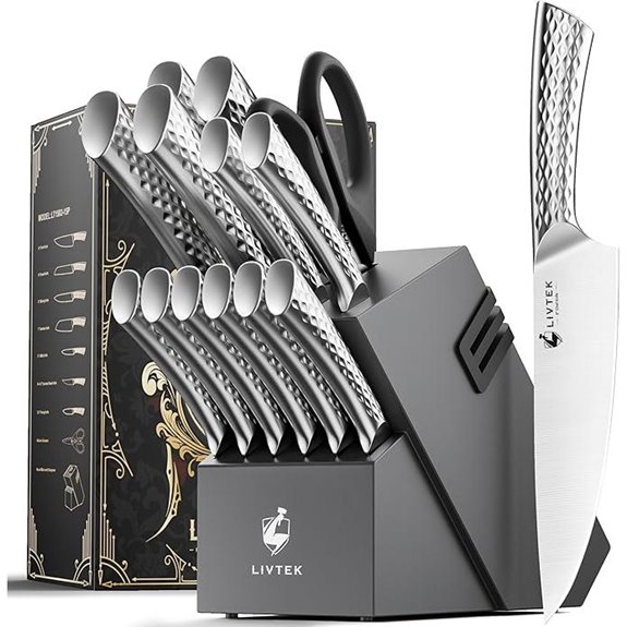 Livtek 15-Piece Knife Set with Block