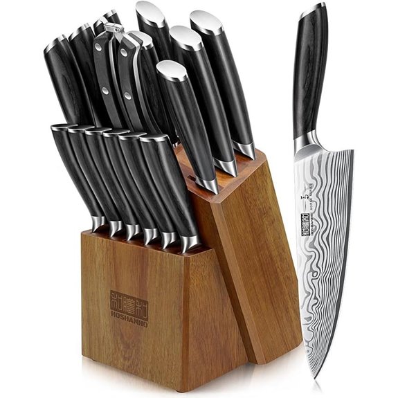 HOSHANHO 16-Piece Chef Knife Set with Block