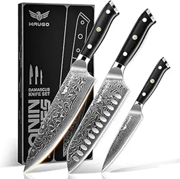 Damascus Knife Set - Haugo 3 pcs Chef Knives