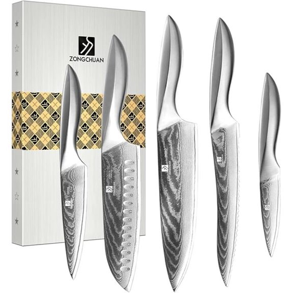Damascus Chef Knife Set 5 Piece High Carbon Steel