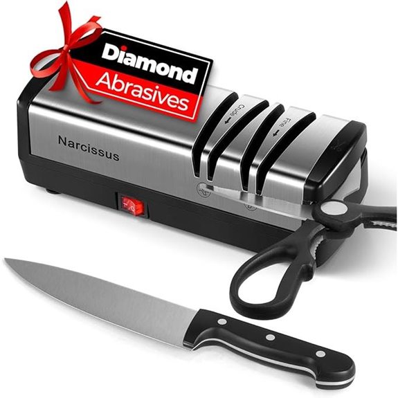 Narcissus Electric Knife Sharpener with Scissors & Dust Collection