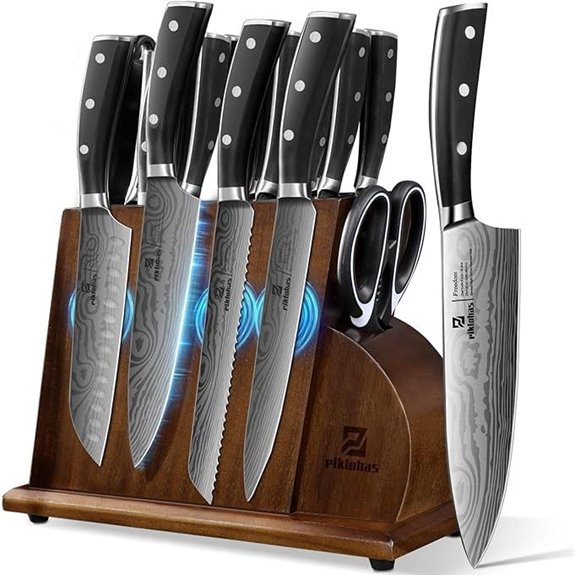 17-Piece German Stainless Steel Knife Set with Block