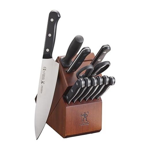 HENCKELS 12-Piece German Knife Set with Walnut Handles