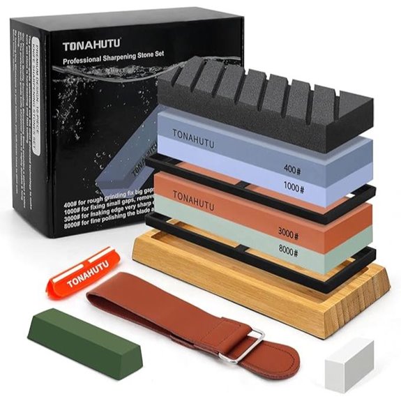 Premium 4-Side Knife Sharpening Stone Set