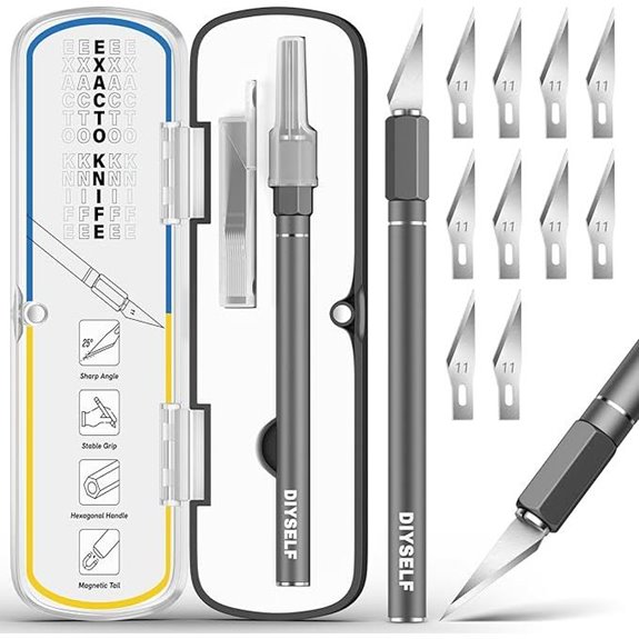DIYSELF Exacto Knife Set with 12 Blades and Case