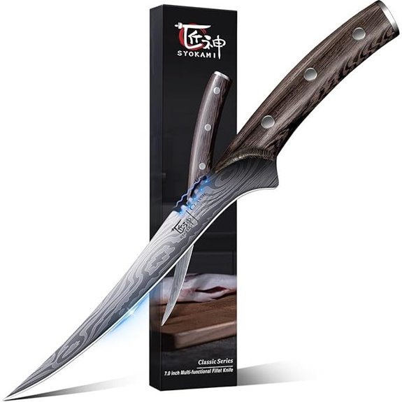 Razor Sharp 7.2 Fillet Knife with Wooden Handle