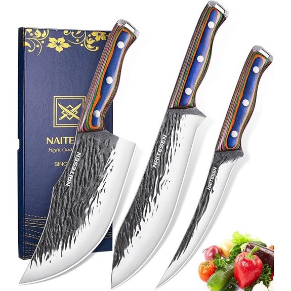3PCS Hand Forged Chef Meat Knives Set