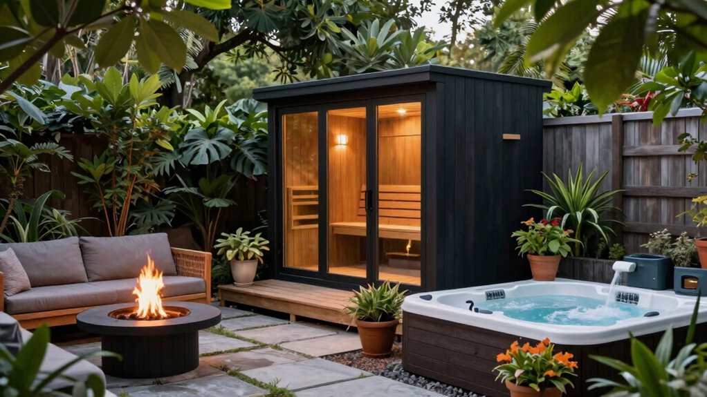 backyard outdoor sauna design