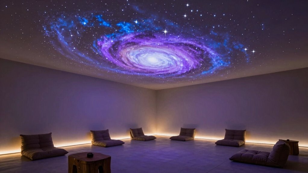 celestial calming meditation environment