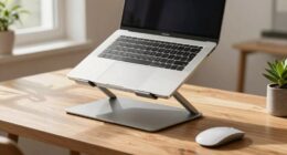 ergonomic laptop workspace setup