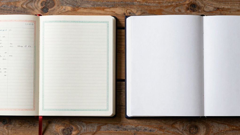 guided versus blank journaling options