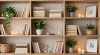 spiritual wellness bookshelf decor