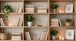 spiritual wellness bookshelf decor