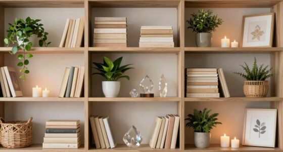 spiritual wellness bookshelf decor